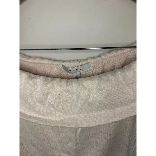 Gaze Cream Off Shoulder Ruched Terry Top Small - Image 2