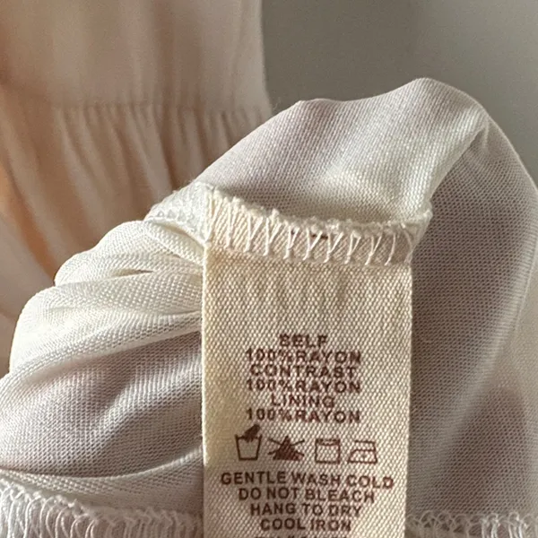 NWT Hem & Thread Cream and Burnt Orange Tiered Sleeveless Dress - Image 8