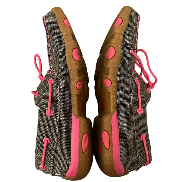 Twisted X Neon Pink Aztec Print Women’s 8.5M Boat Driving Mocs Loafers Shoes - Image 8