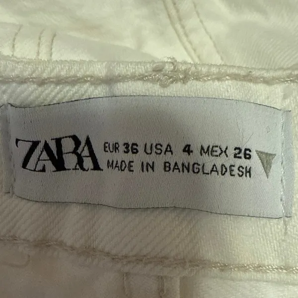 Zara Women's White Straight Leg High Waist Casual Trousers Denim Jeans Size 4 - Image 4