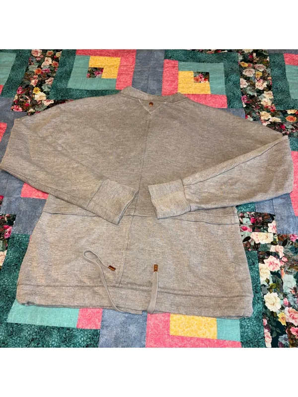 BMW $112 Woman’s S Gray Full Zip Sweat Jacket with Drawstring Hem Zip Pockets - Image 6