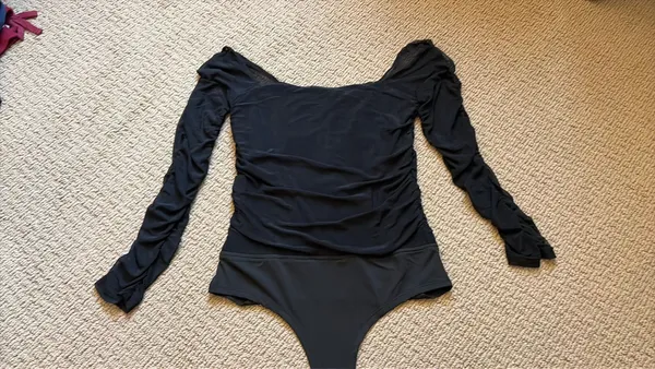 Pink Lily Black Long Sleeve Square Neck Bodysuit - Image 4