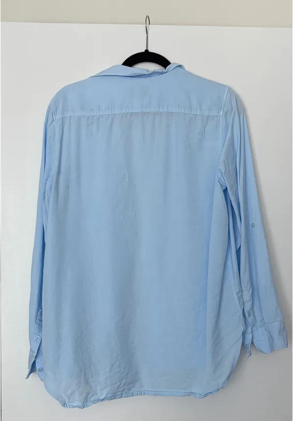 Aritzia Babaton Women’s Utility Shirt Vintage Villa Blue Size Medium - Image 2