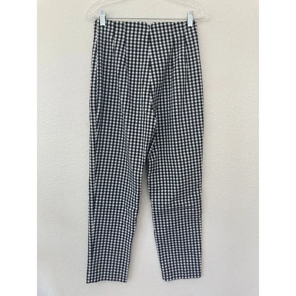 Zara Buffalo Plaid Casual Retro Business Casual Black White Straight Taper Pants - Image 6