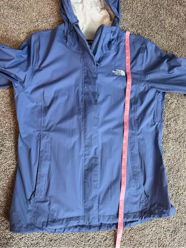 The North Face Women’s Blue Hooded Waterproof Rain Jacket Medium - Image 6