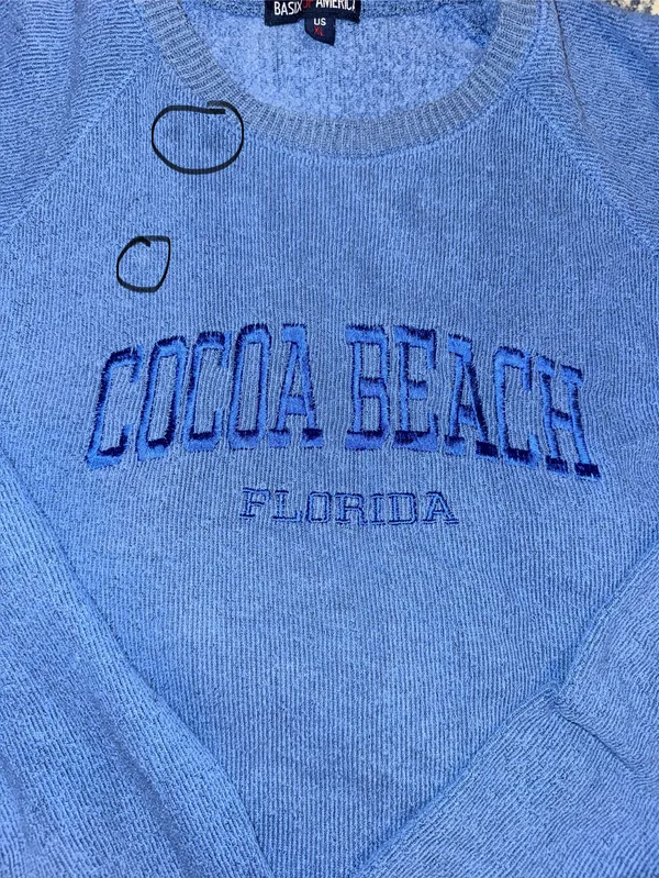 Vintage Cocoa Beach Florida Crewneck Blue Size XL - Image 3