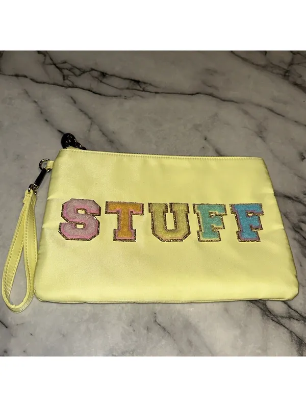 Stoney Clover Lane Ln Target 12x8 Clutch Wristlet Cosmetic Bag Yellow STUFF Lrg - Image 2