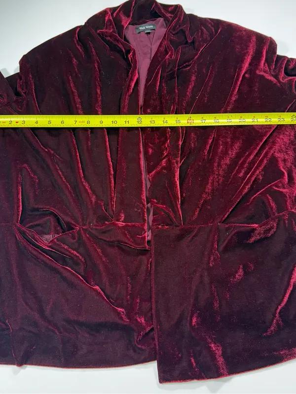 Well Worn Burgundy Velvet Blazer Size XXL - Image 4