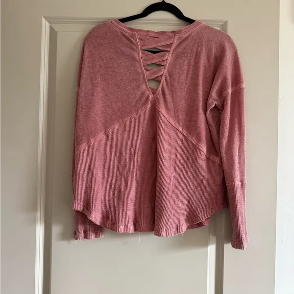 Miss Me Pink Long Sleeve Relaxed Blouse - Image 3