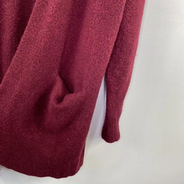 Madewell Kent Cardigan Sweater Burgundy Merino Wool Alpaca Blend Small E0185‎ - Image 4