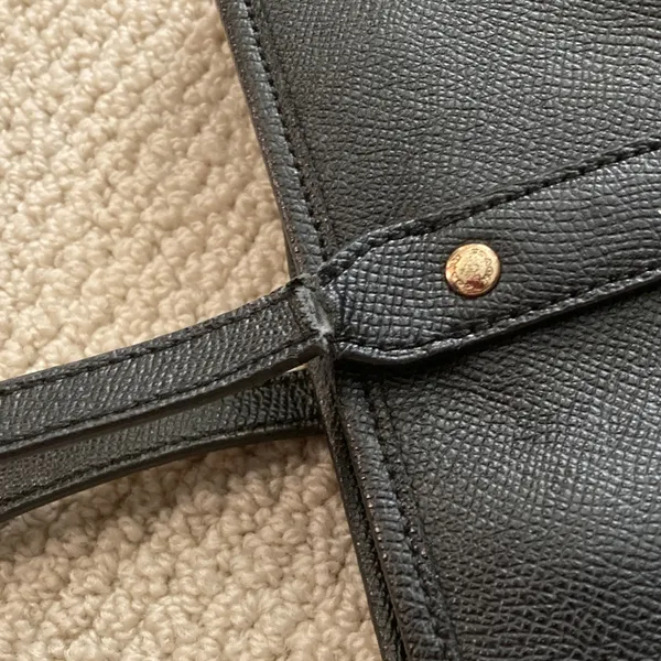 Coach Black Leather Tote Shoulder Bag Zip Top A1978-F58846 Strap Flaw GUC - Image 7