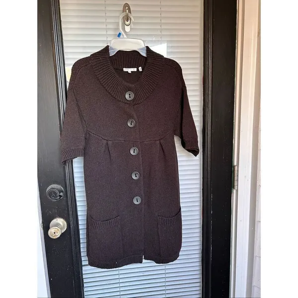 Vince Brown Wool Blend Sweater Cardigan Dress Button Front Brown Size S Lagenloo - Image 5