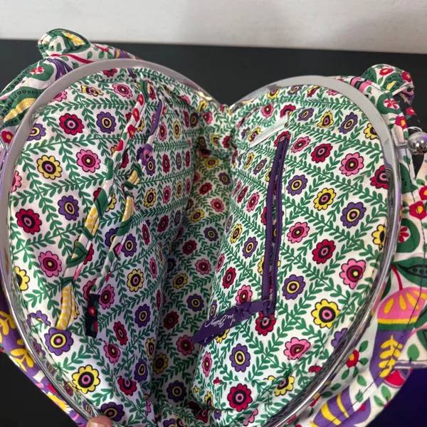 Vera Bradley Viva La Vera Print Bag Eloise Kiss Clasp Metal Closure Quilted - Image 8