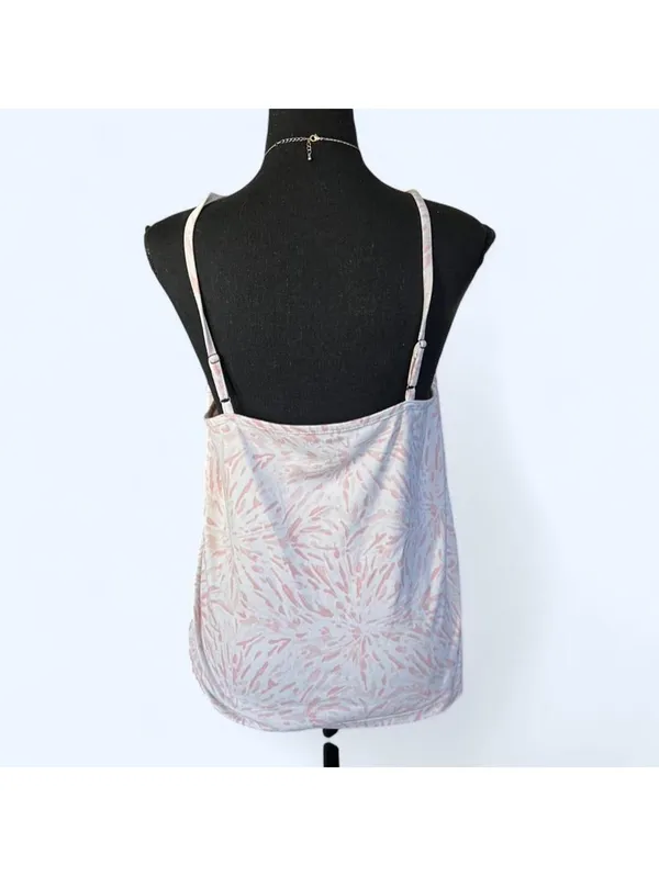 Vintage Y2K Coastal Fairycore Hurley Tank Top Pink Tropical Cami Size Medium 💗 - Image 3