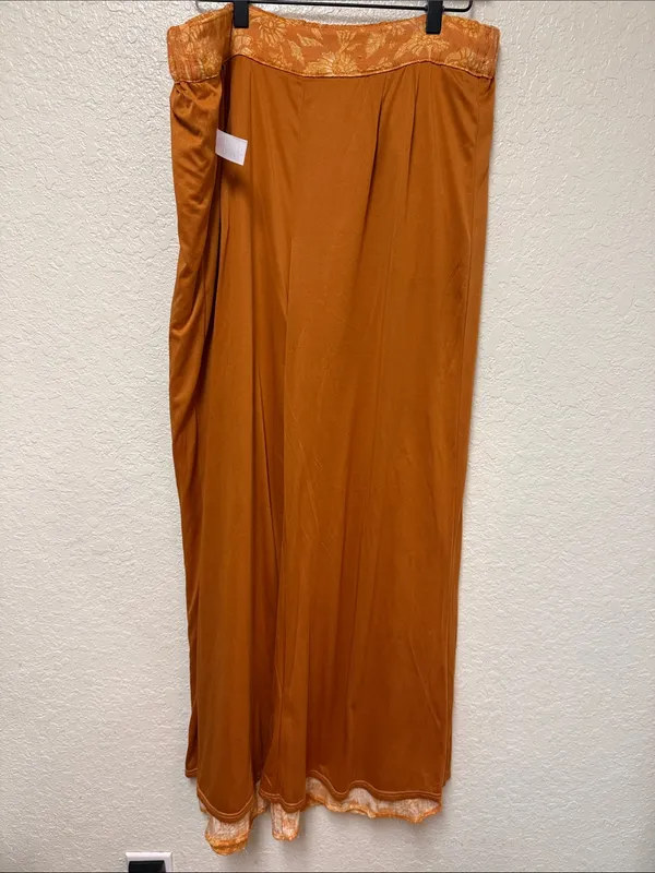 WONDERLY Yellow-Orange Floral Wide-Leg Pants Size XL - Image 11