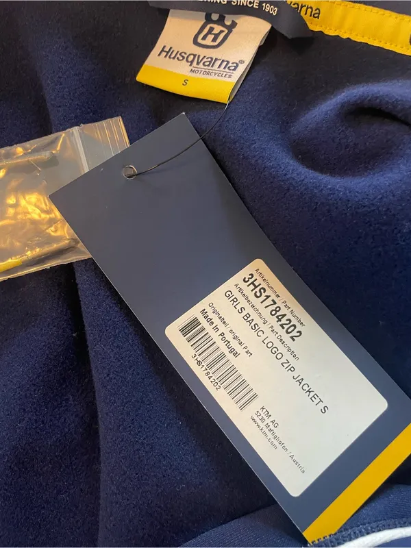 Husqvarna Logo Women's Navy Zip-Up Jacket with Yellow Accent - Image 4
