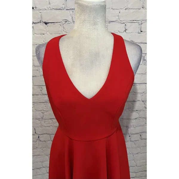 Lulus Red Skater Sleeveless V-Neck Party Homecoming Dress Size Medium - Image 3
