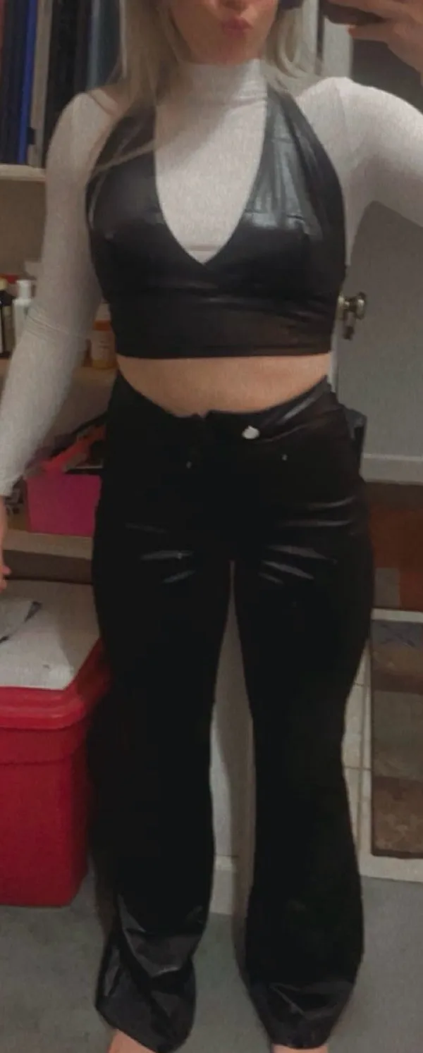 NWOT Reign Set Black Halter Top and Pants - Image 2