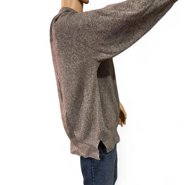 Abercrombie & Fitch Grey Crew Neck Sweater Size Medium Oversized Split Hem - Image 3