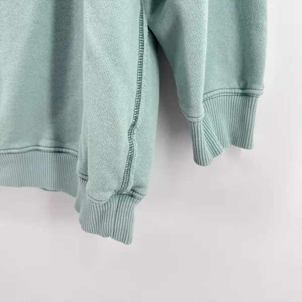Aerie Good‎ Vibes Medium Sage Oversized Heart Graphic Pocket Sweatshirt Pullover - Image 3