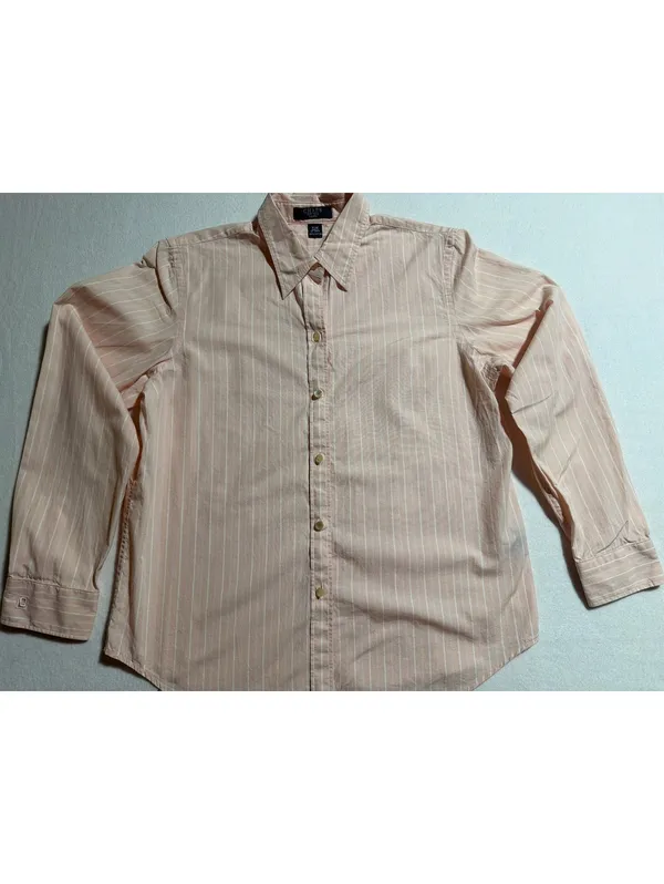 Chaps Petite Pink Striped Button-Up Shirt Size PM - Image 3