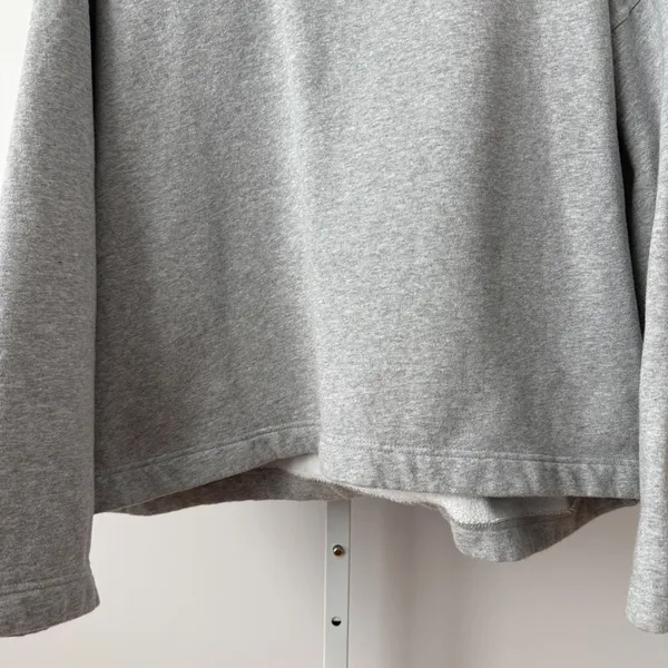 Lloyd sz M Grey Mock Neck Fleece‎ Sweatshirt Boxy Pullover Preppy Lagenlook - Image 3