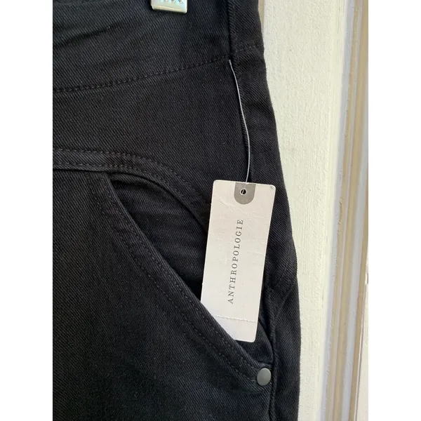 Anthropologie‎ Black High Rise Skinny Jeans Double Button Trousers Size 28 NEW - Image 4
