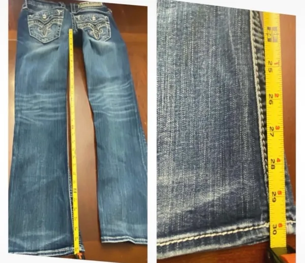 Rock Revival Bliss Dark Indigo Bootcut Jeans are a size 27. - Image 7