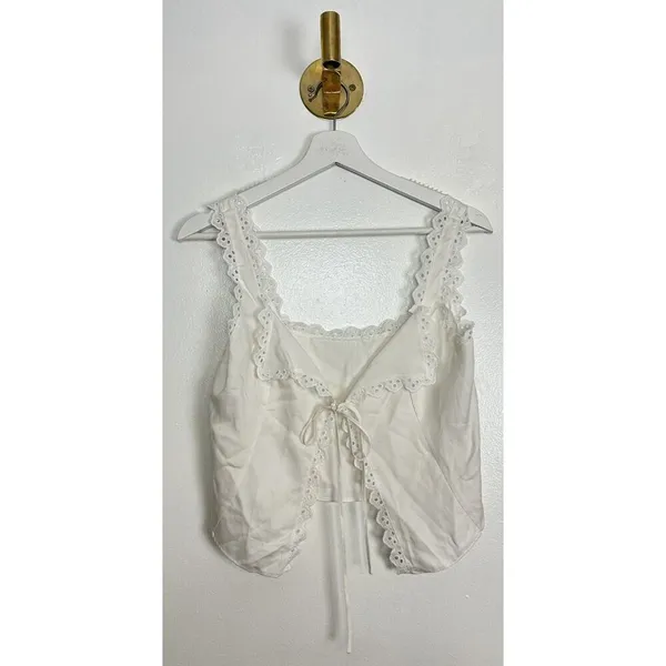 HOUSE OF CB Amber Lace Trim Top in White Size Small - Image 6