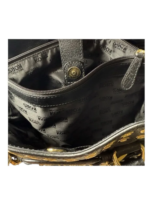 Michael KORS 𖦹 Limited Edition Grommet Large NS Satchel Handbag 𖦹 Black Leather - Image 13