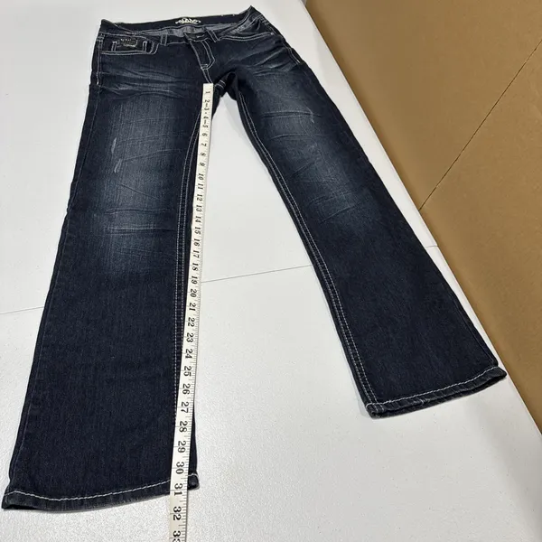 Do Denim Women's Juniors Size 5/32" Jeans Blue Denim Flap Pocket Studed Cowgirl - Image 9