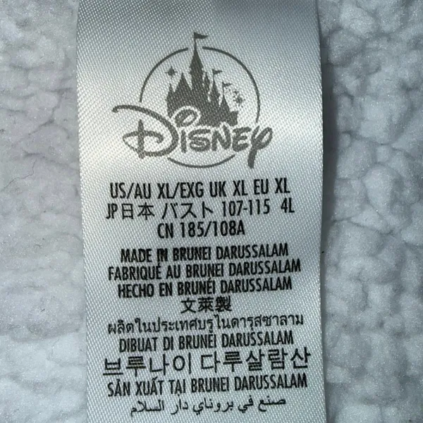 Walt Disney World Full Zip Sherpa Gray Hoodie Embroidered Mickey Mouse XL jacket - Image 2
