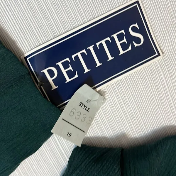 Sears Petites Hunter Green Pleated Sleeve Maxi Dress Size‎ 16P NWT 6333M - Image 3