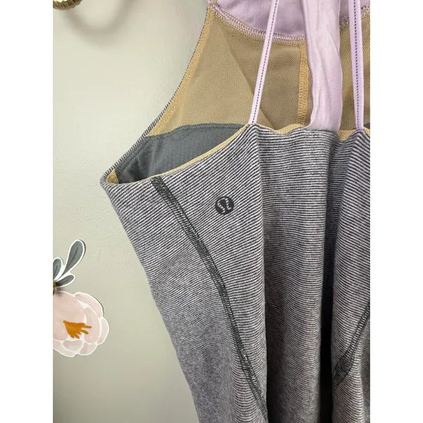 Lululemon Purple and Gray Running Motivate Halter Strappy Back Tank - Size - 4 - Image 7
