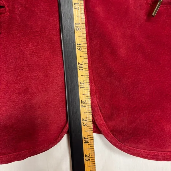 Chadwick's Jacket Red Leather Suede Full Zip Collared Moto Classic Minimalist XL - Image 7