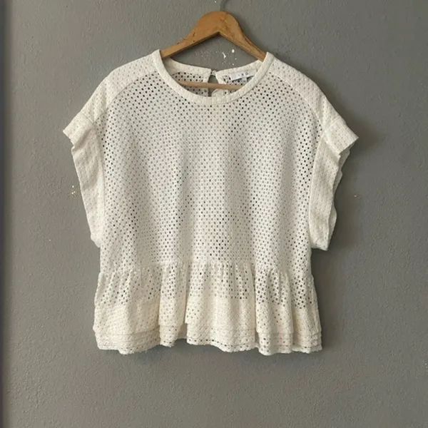 IRO Glen Broderie Anglaise Peplum Top - Image 7