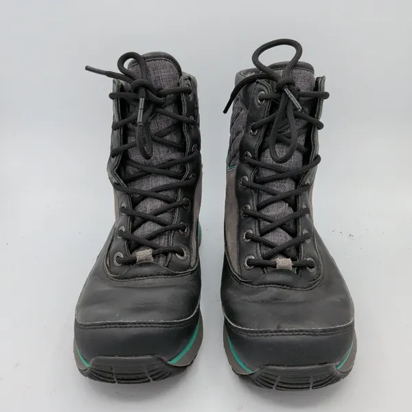 UGG Carora Waterproof Black Teal Leather Winter Boots 1005625 Womens‎ 7.5 - Image 3