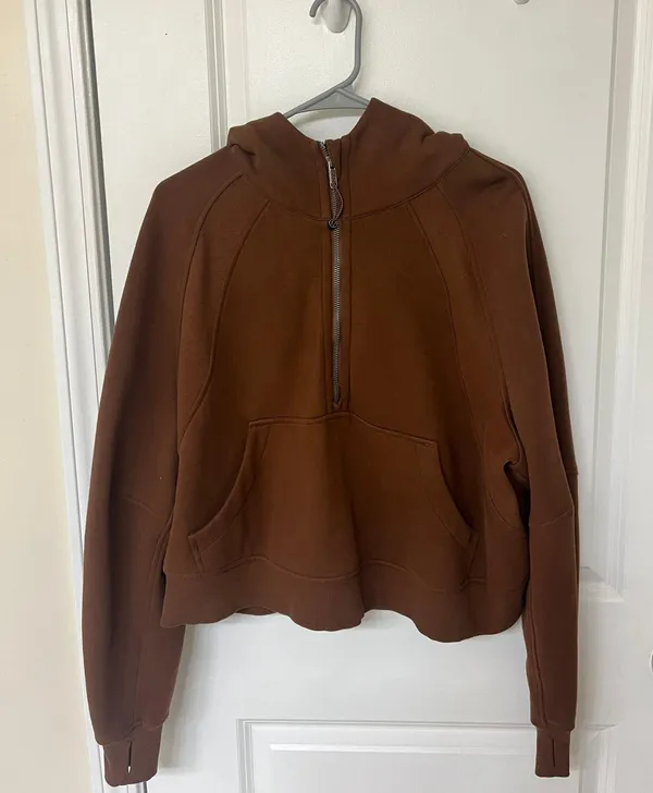 Lululemon Scuba Half-Zip Hoodie M/L Roasted Brown - Image 3