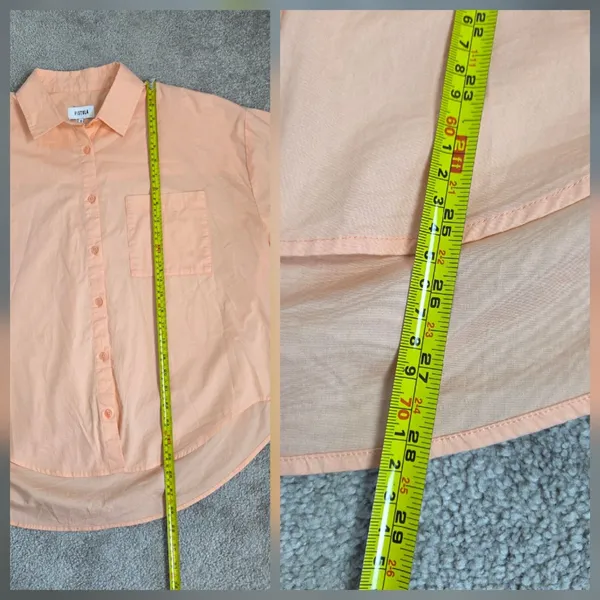 Pistola Womens Sloane Oversized Button Down Hi-Low Long Sleeve Top Orange Sz S - Image 9