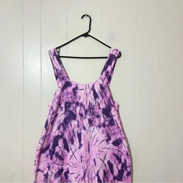SHOW ME YOUR MUMU Summerland Jumpsuit Size L Purple Tie Dye Wide Leg Boho Resort - Image 5