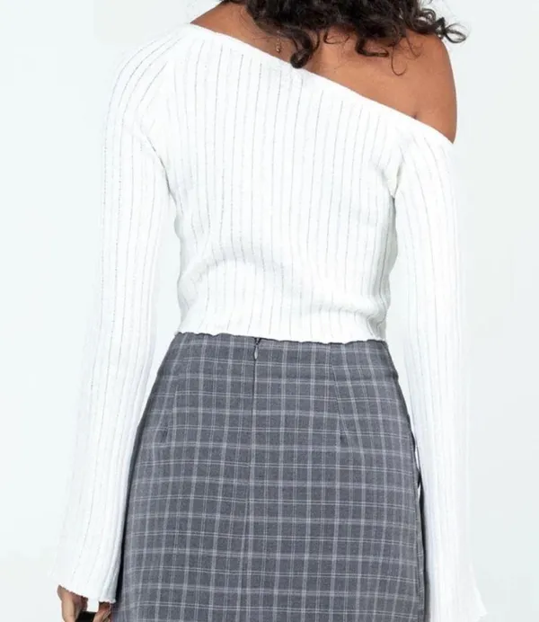 Princess Polly santorini off shoulder crop knit top in ivory - Image 5