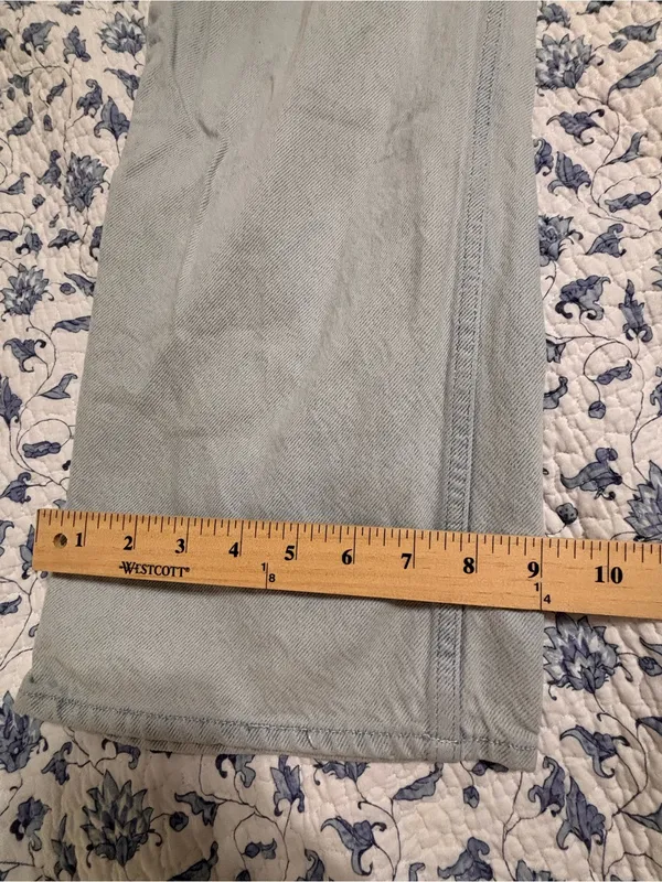 H&M Light Blue Wash size 4 TALL high waist wider leg 100% Cotton - Image 7