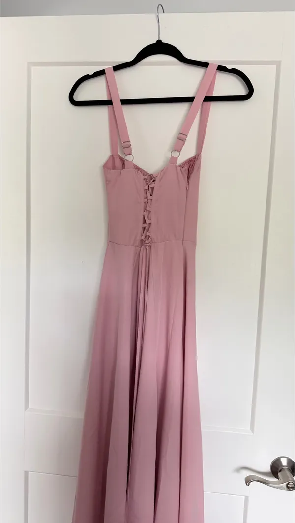 Baby Pink Corset Midi Dress - Image 5