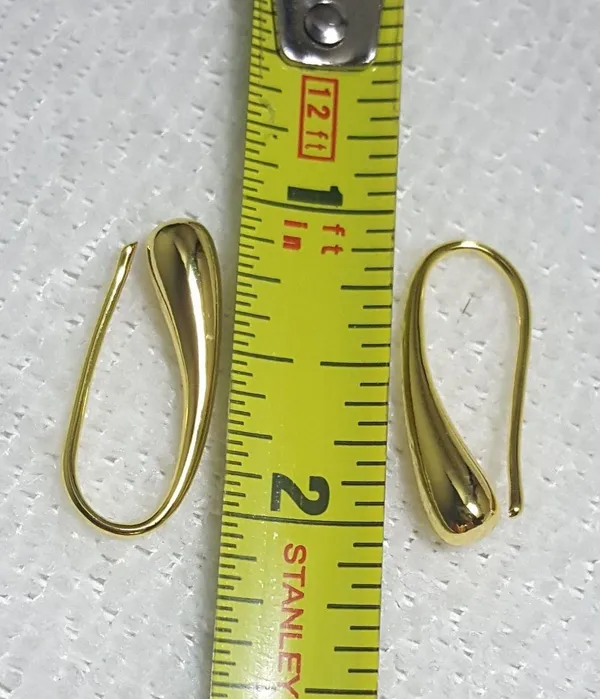 18k Gold Plated Teardrop Earrings -ERG - Image 3