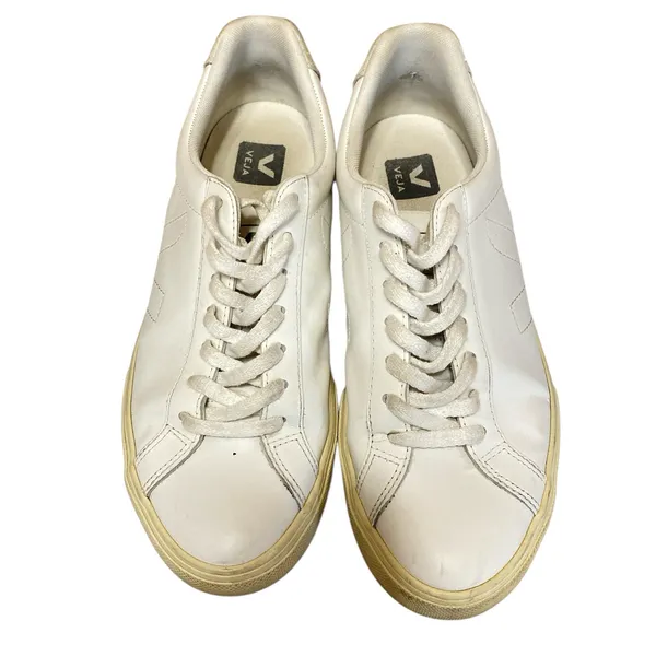 Veja Esplar Women White Leather Lace Up Low Top Athletic Sneakers Shoes Size 9.5 - Image 3