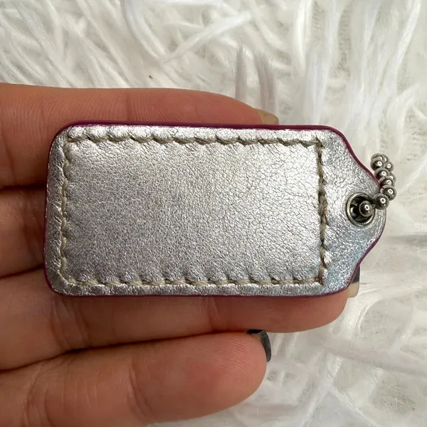 1.5" COACH Patent Leather Fob Bag Charm Hang tag Hangtag - Image 2