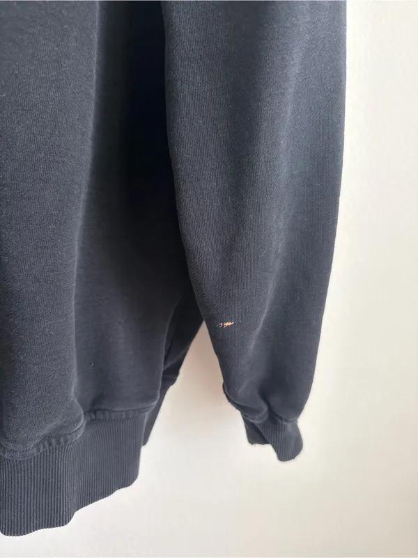 For Love & Lemons Alex Oversized Crewneck Sweatshirt Black Embroidered Medium - Image 8