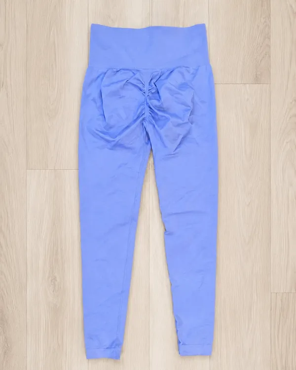 Periwinkle High-Waisted Seamless Scrunch Butt-Lift Yoga Leggings Sz M - Image 2