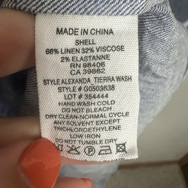 Theory Alexandra Linen Blend Mini Dress Womens 12 Chambray One Shoulder Ruffle - Image 7