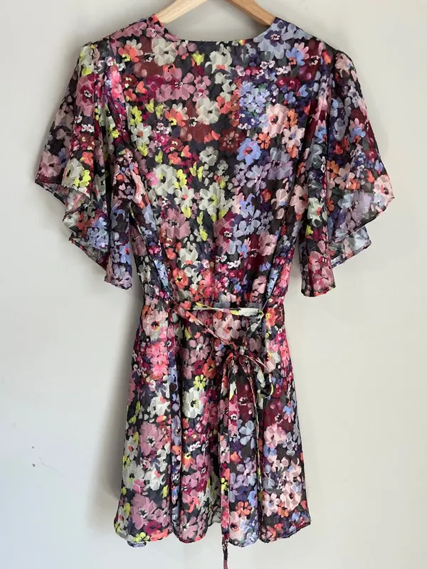 Amanda Uprichard Mini Dress‎ Floral Belted Sz Large - Image 6